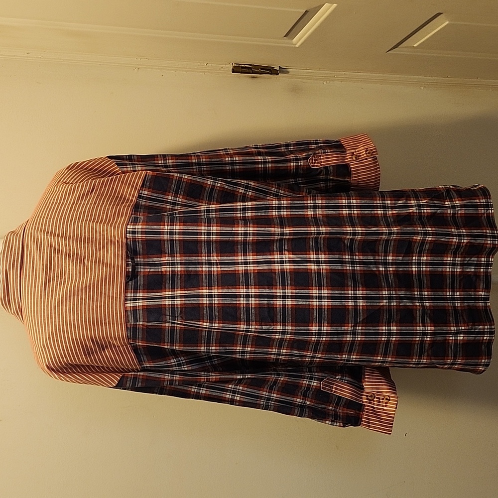 Anthropologie Cotton Boyfriend Shirt Long-Sleeve Tunic Mini Dress Plaid - Picture 5 of 9
